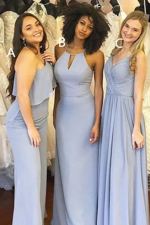 Trendy Floor-Length Chiffon Bridesmaid Dresses