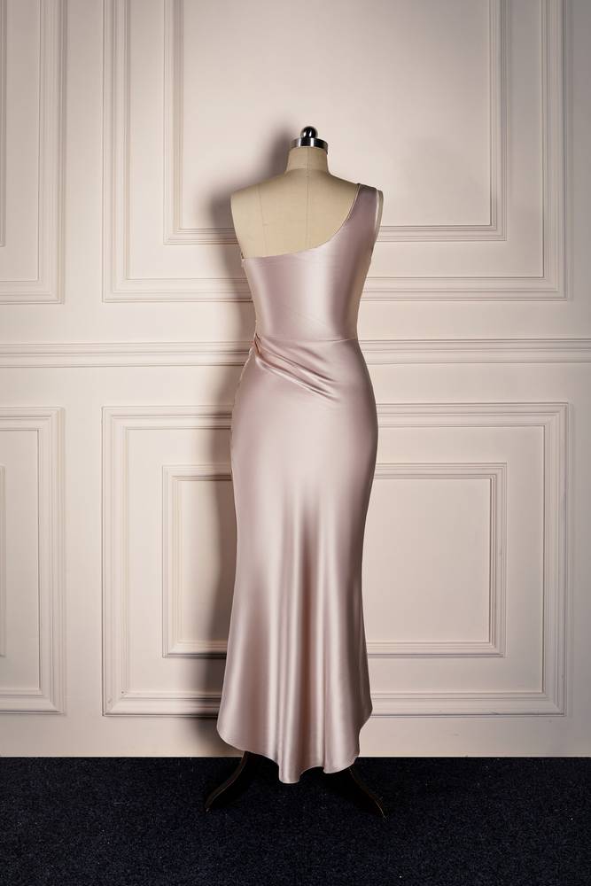 Glamorous One-Shoulder Satin Mermaid Formal Dresses