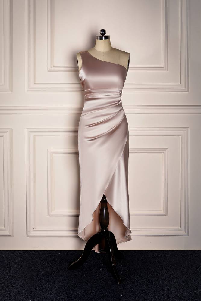 Glamorous One-Shoulder Satin Mermaid Formal Dresses