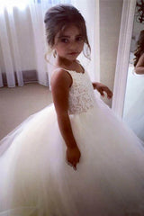 A-Line Scoop Neck Sleeveless Flower Girl Dresses