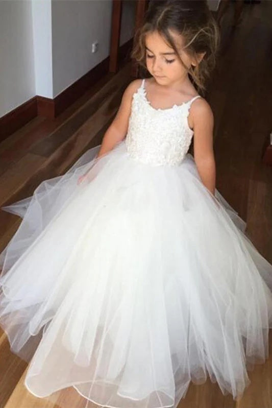 A-Line Scoop Neck Sleeveless Flower Girl Dresses